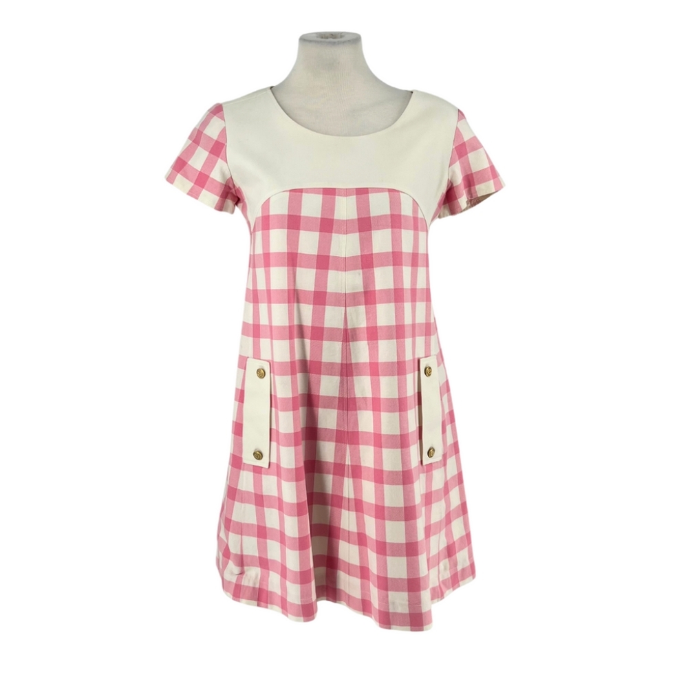 Size L Vintage Courreges Pink White Dress